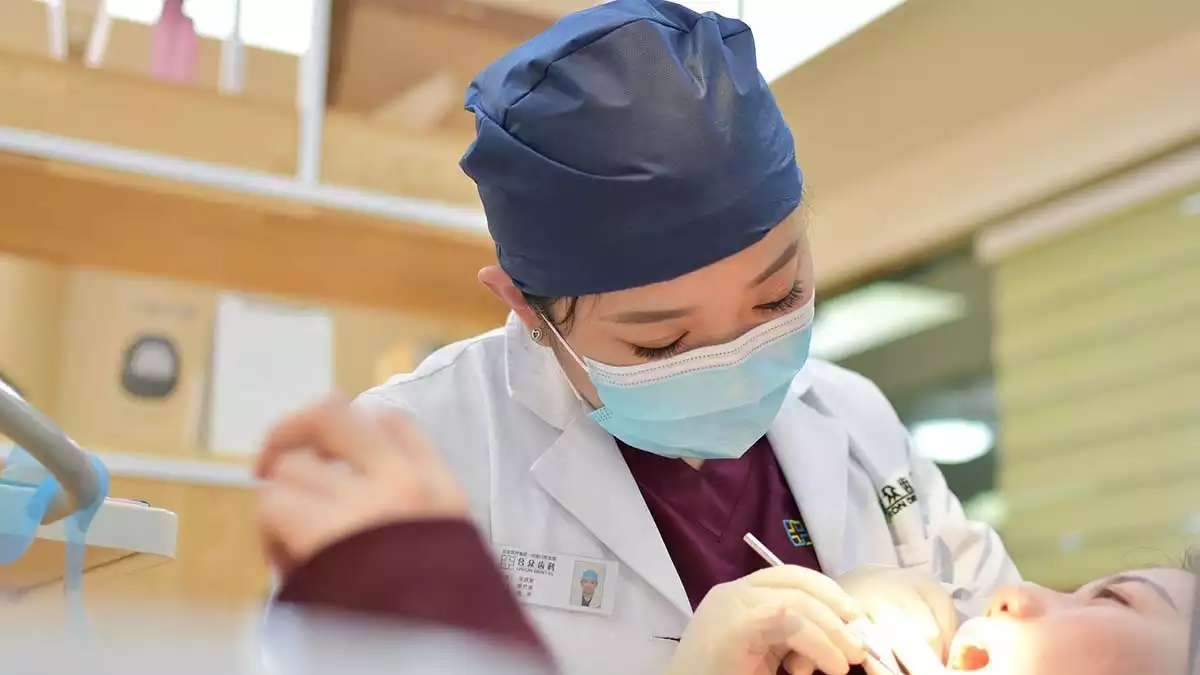 Dentist with a patient.