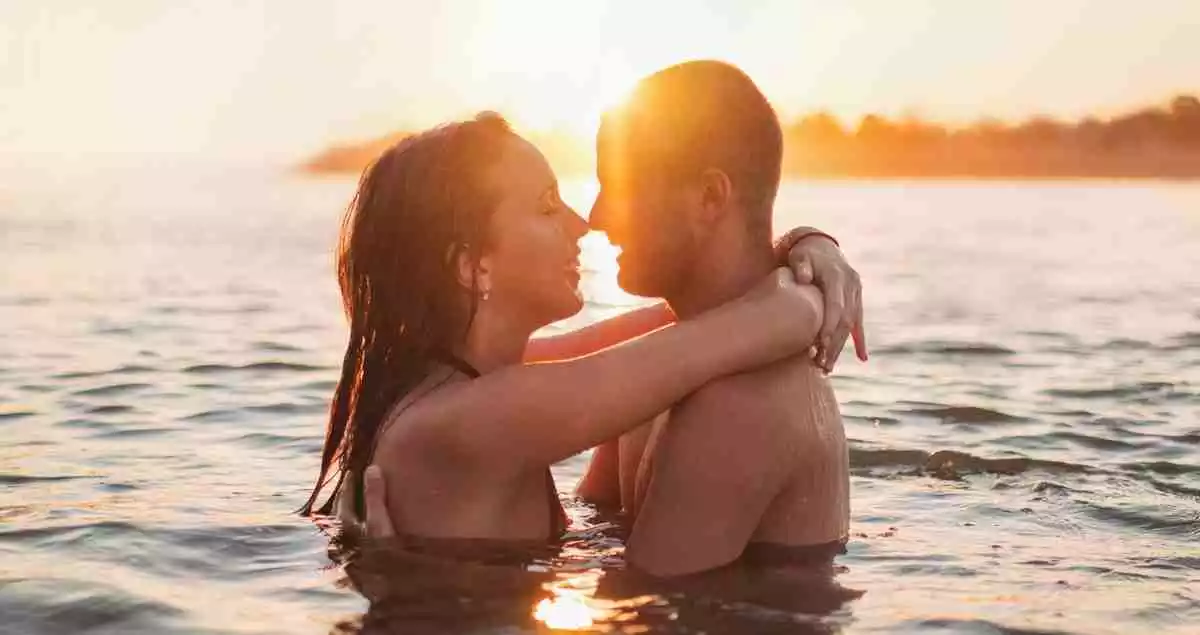 A couple in the sea