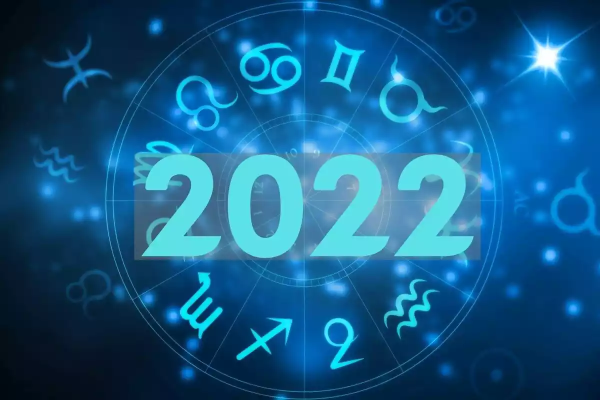 Cloud background with an illustration of two hands and the numer 2022 in the middle