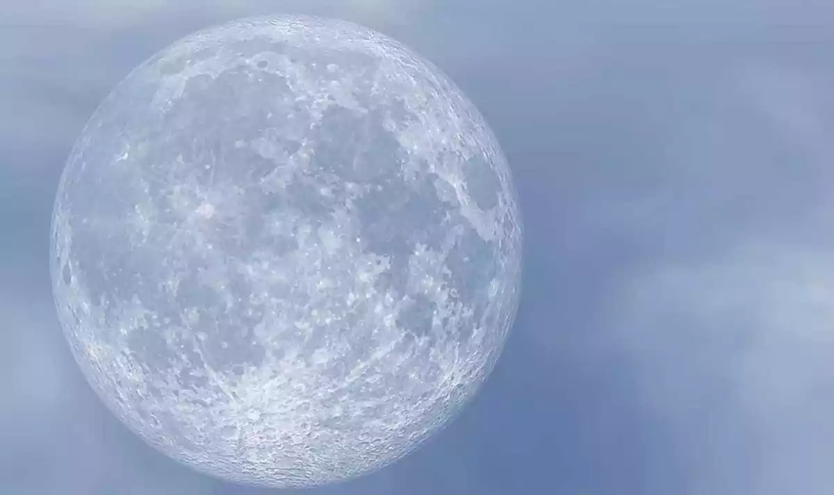 Image de la pleine lune sur fond gris