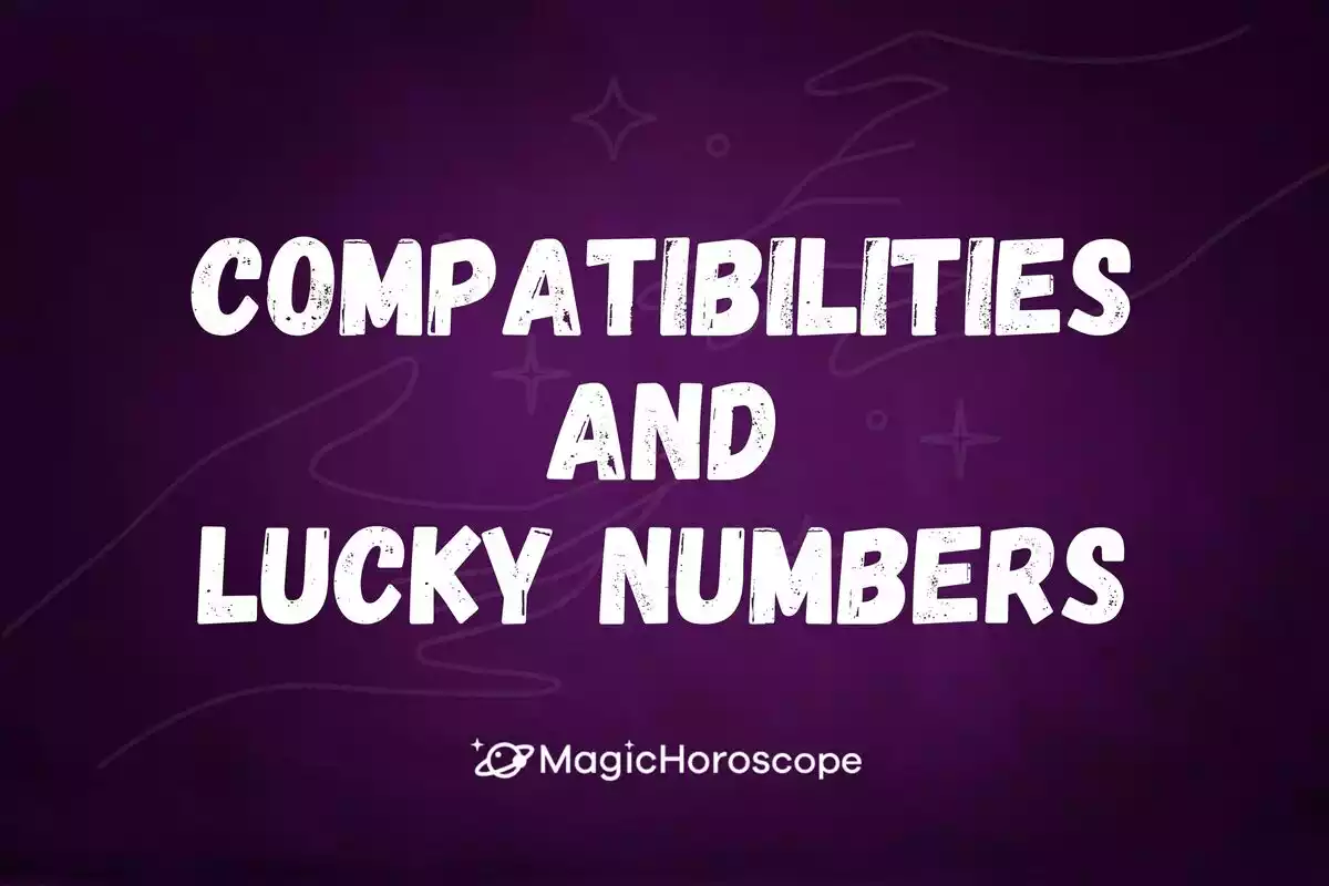 Two hands holding each other with the word compatibilities and lucky numbers in the center