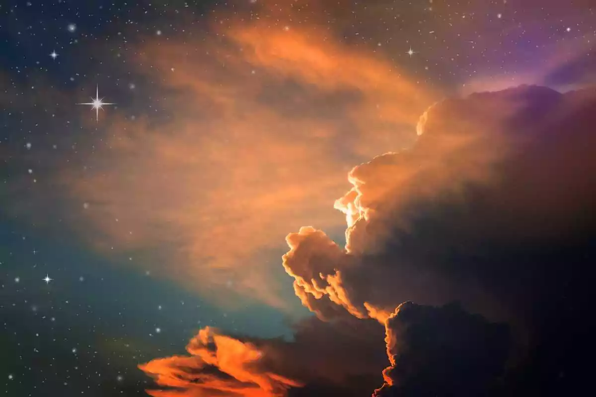 Colorful fantasy night sky